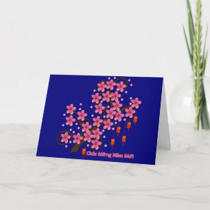Hoa Dao Happy New Year Greeting Card