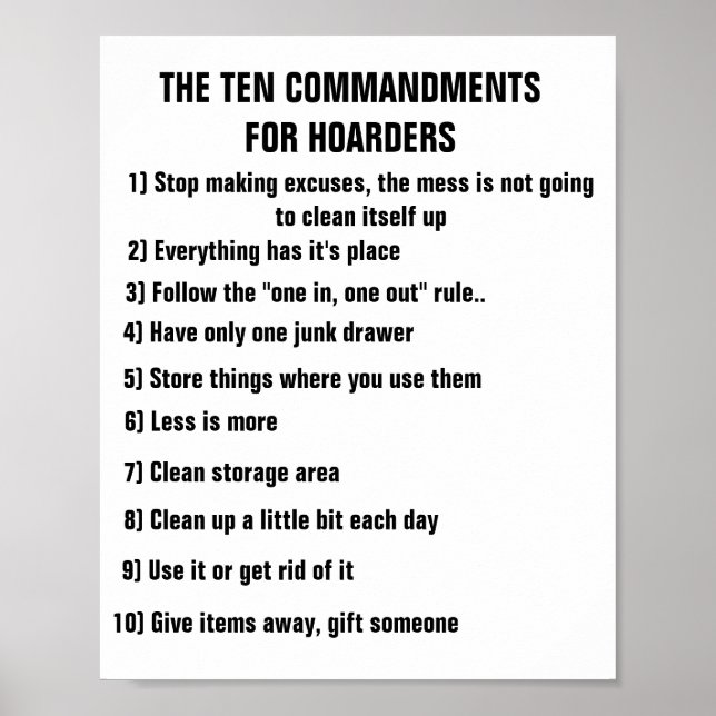 HOARDERS TEN COMMANDMENTS  POSTER (Front)