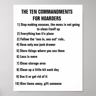 HOARDERS TEN COMMANDMENTS POSTER