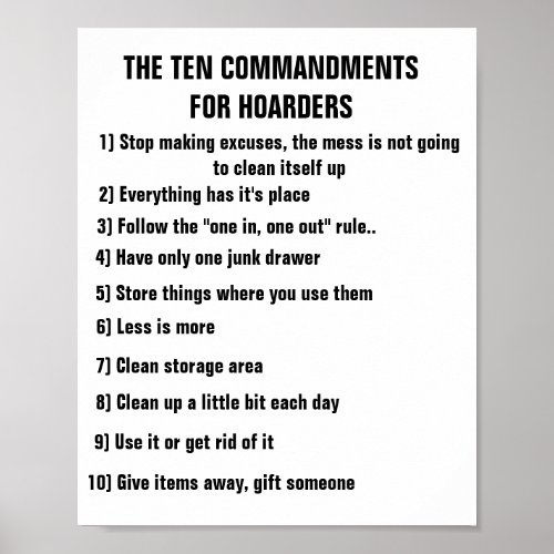 HOARDERS TEN COMMANDMENTS  POSTER