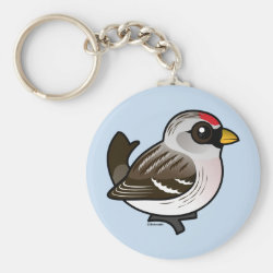 Hoary Redpoll Basic Button Keychain