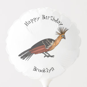 Hoatzin bird cartoon illustration balloon