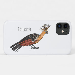 Hoatzin bird cartoon illustration iPhone 11 case