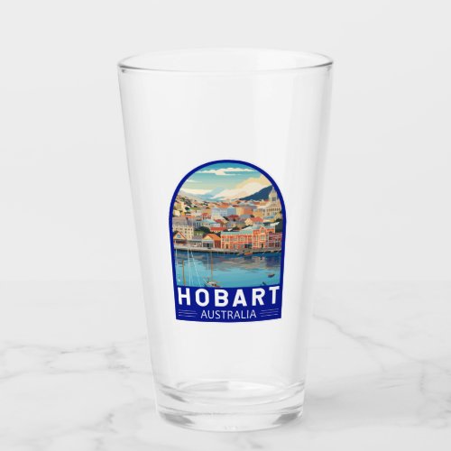 Hobart Australia Travel Art Vintage Glass