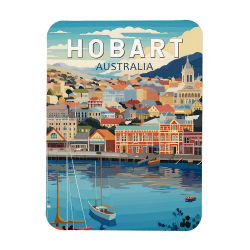 Hobart Australia Travel Art Vintage Magnet