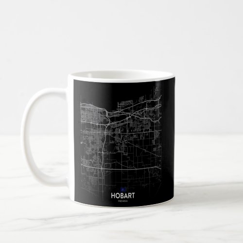 hobart indiana City map Travel souvenir hometown  Coffee Mug