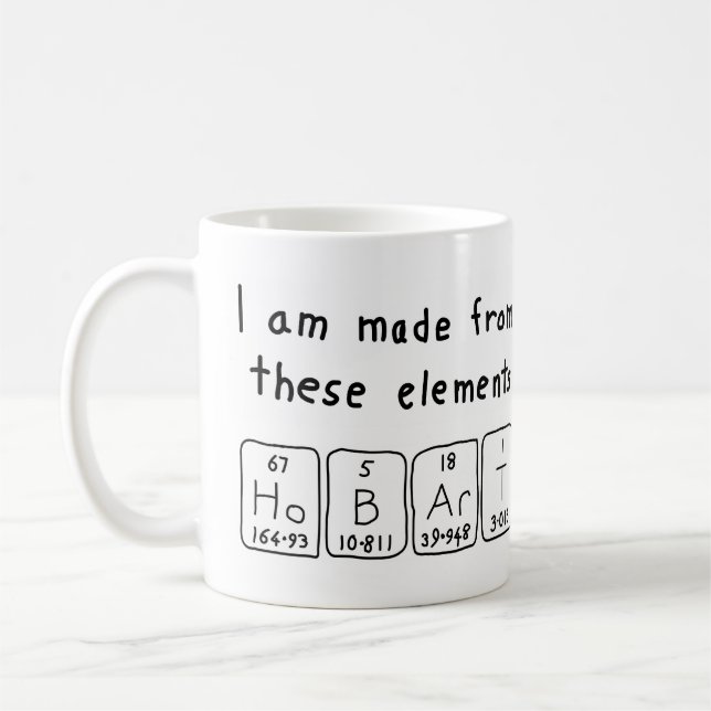 Hobart periodic table name mug (Left)