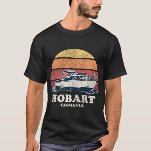 Hobart Tasmania Boating 70S Boat T_Shirt