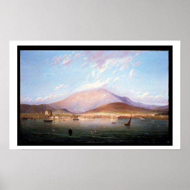 Hobart Town with Mount Wellington, Tasmania Poster (Front)