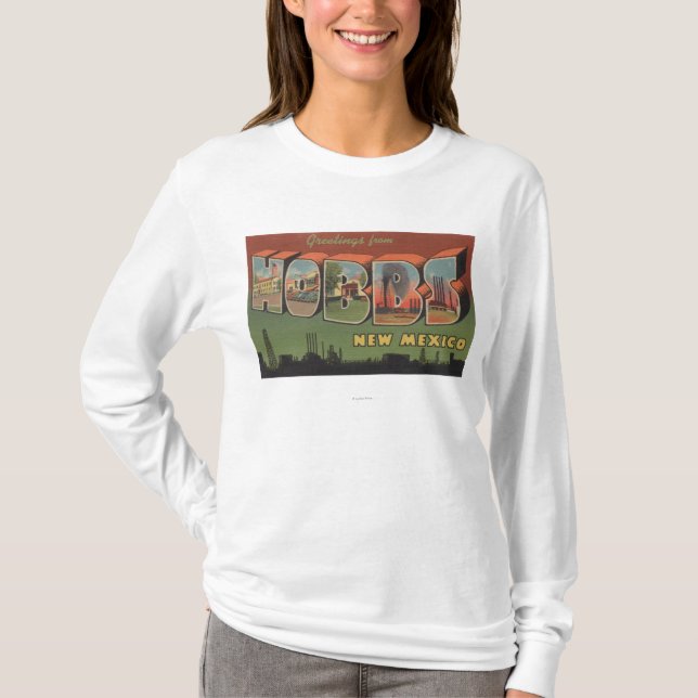 Hobbs, New Mexico - Large Letter Scenes 2 T-Shirt (Front)