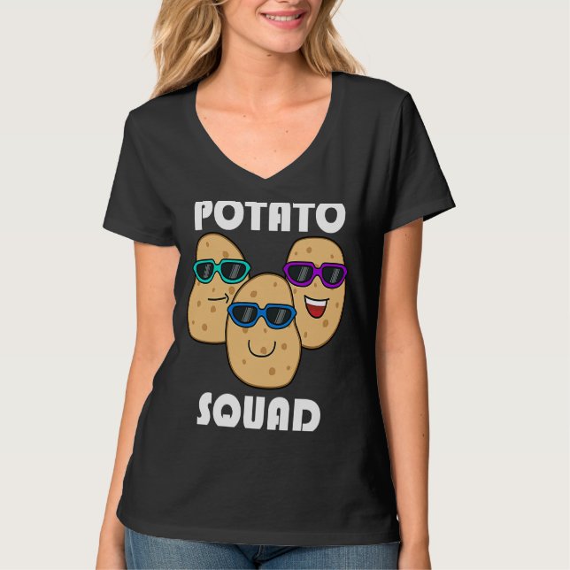 Hobby Chef Potatoe Squad Ironic Saying Vegetables T-Shirt (Front)