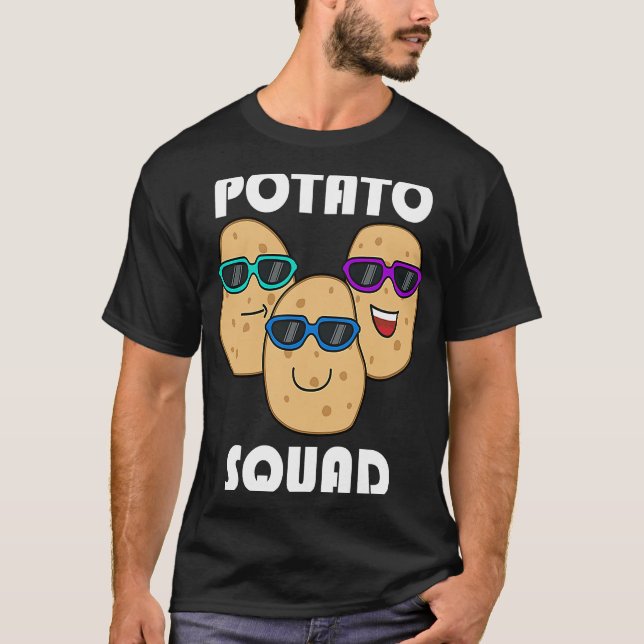 Hobby Chef Potatoe Squad Ironic Saying Vegetables T-Shirt (Front)