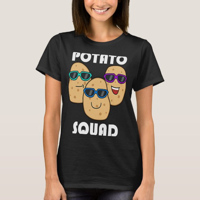 Hobby Chef Potatoe Squad Ironic Saying Vegetables T-Shirt (Front)