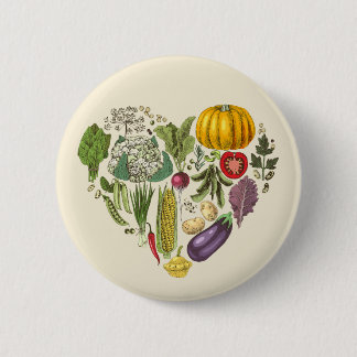 Hobby Garden Vegetable Growing Heart Button