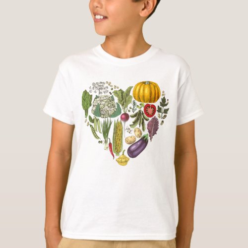 Hobby Garden Vegetable Growing Heart T_Shirt