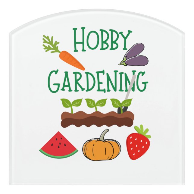 Hobby Gardening: backyard gardening Door Sign (Contour Front)