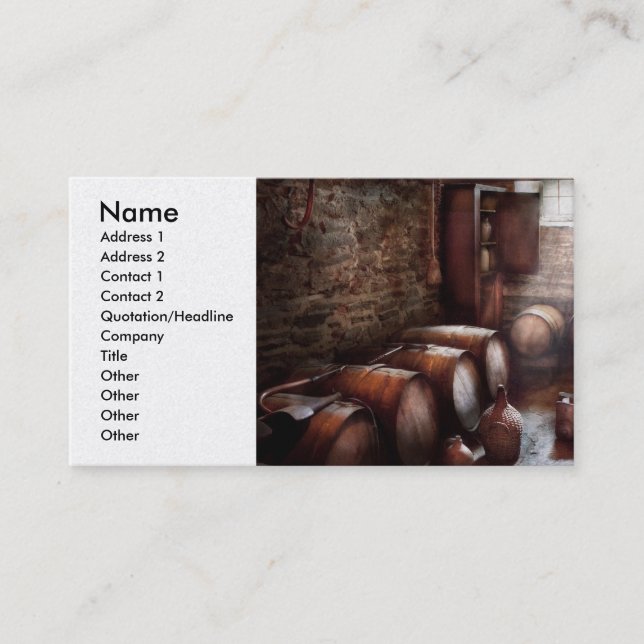 Hobby - Wine - The Wine Cellar  Business Card (Front)