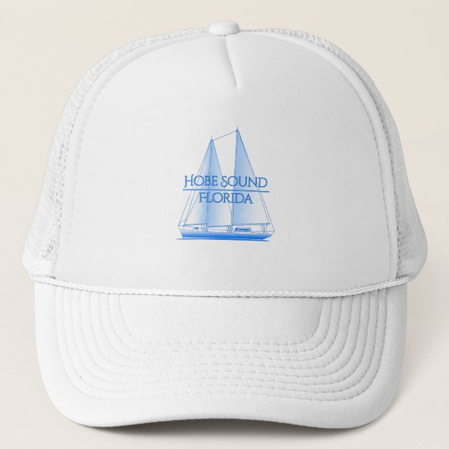 Hobe Sound Coastal Nautical Sailing Sailor Trucker Hat (Front)