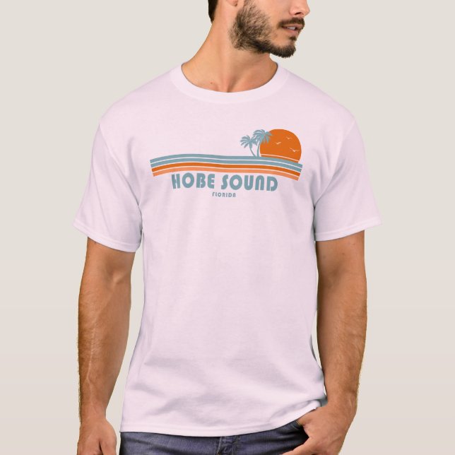 Hobe Sound Florida Sun Palm Trees T-Shirt (Front)