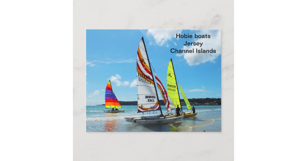 Hobie boats, Jersey, Channel Islands Postcard | Zazzle