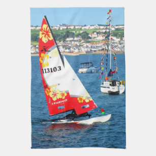 Hobie cat sailing boat kitchen towel