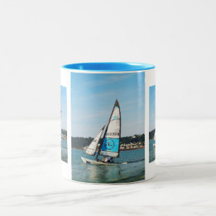 Hobie cat sailing boats Two-Tone coffee mug
