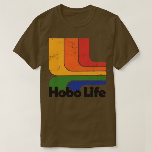 Hobo Life Faded Thrift Style Retro Design1 T-Shirt (Design Front)