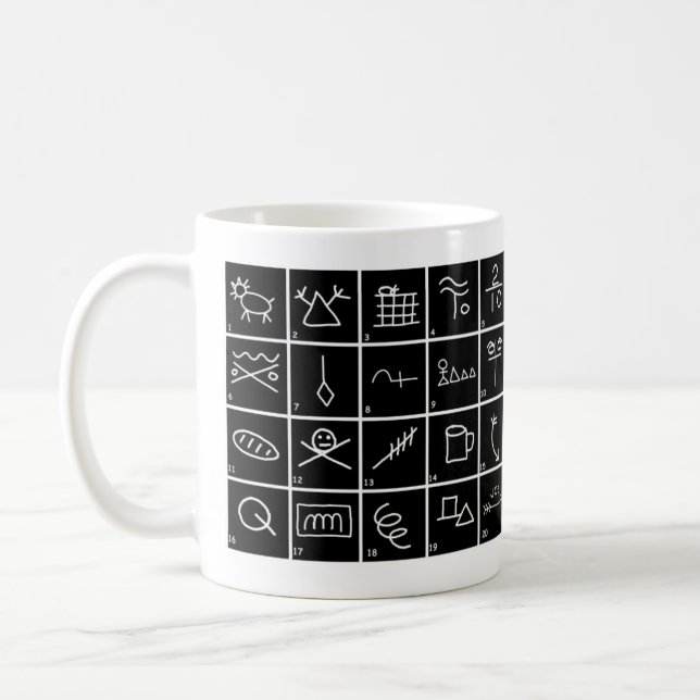 Hobo Signs and Symbols with meanings Coffee Mug (Left)