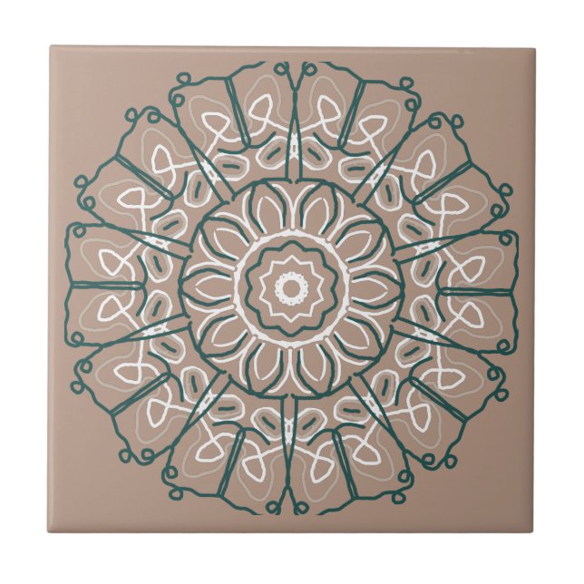 Hobo Single Lace  Beige Design Ceramic Tile (Front)