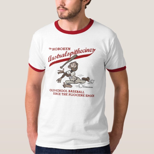 Hoboken Australopithecines - men's ringer t-shirt (Front)