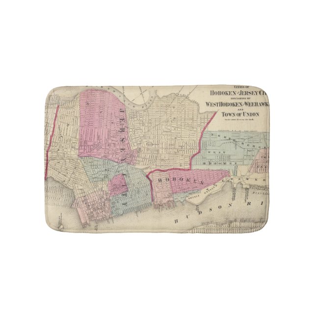 Hoboken, Jersey City Bathroom Mat (Front)