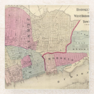 Hoboken, Jersey City Glass Coaster