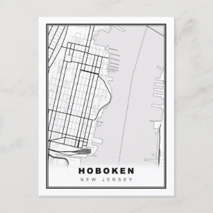 Hoboken Map Postcard