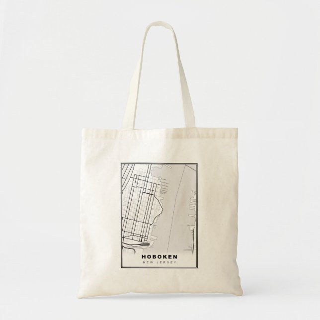 Hoboken Map Tote Bag (Front)