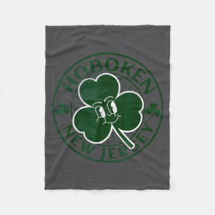 Hoboken New Jersey Irish Shamrock Nj Retro Souveni Fleece Blanket