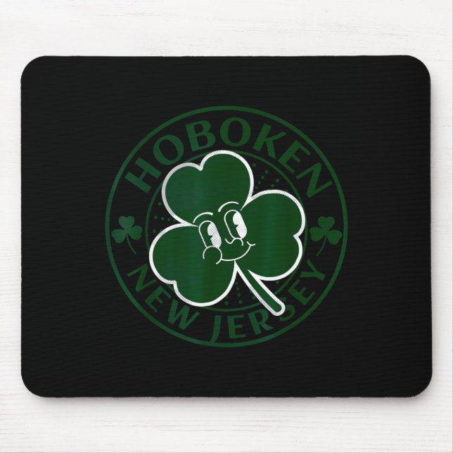 Hoboken New Jersey Irish Shamrock Nj Retro Souveni Mouse Pad (Front)