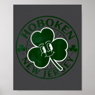 Hoboken New Jersey Irish Shamrock Nj Retro Souveni Poster