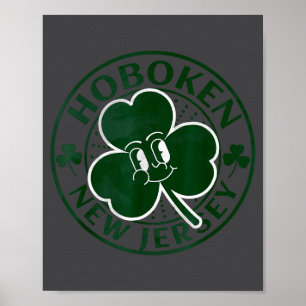 Hoboken New Jersey Irish Shamrock Nj Retro Souveni Poster