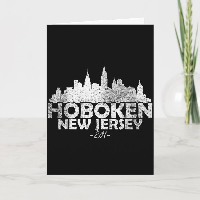 Hoboken New Jersey Nj _ Skyline  Card (Front)