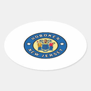 Hoboken New Jersey Oval Sticker