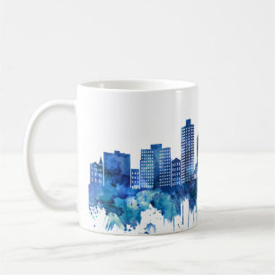 Hoboken New Jersey Skyline Blue Coffee Mug