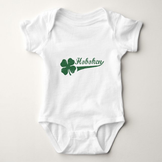 Hoboken NJ Shamrock Baby Bodysuit (Front)