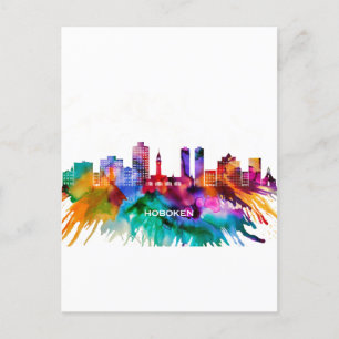 Hoboken Skyline Holiday Postcard