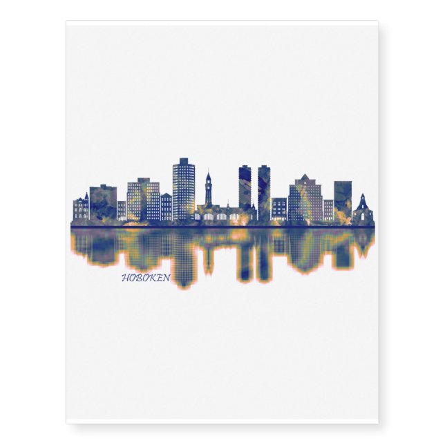 Hoboken Skyline Temporary Tattoos (Front)