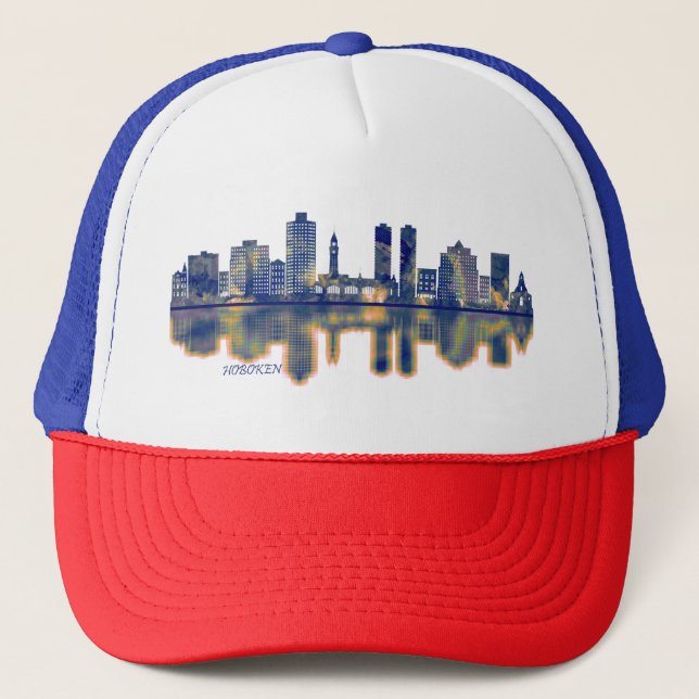 Hoboken Skyline Trucker Hat (Front)
