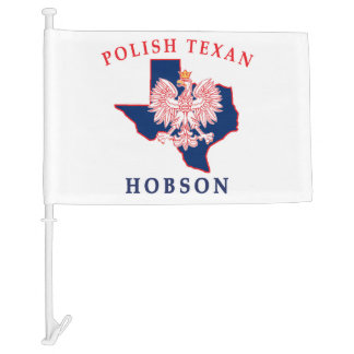 Hobson Polish Texan Car Flag