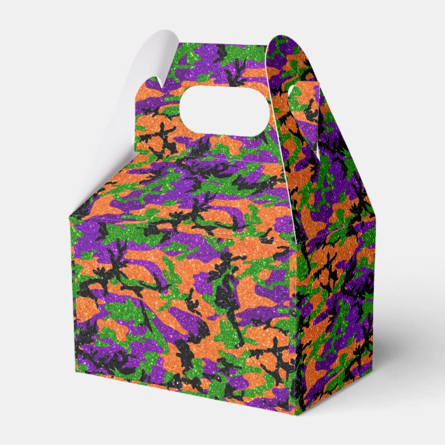 HOC Monster Glitter Halloween Edition Camo Favor Boxes (Front Side)