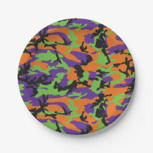 HOC Monster Halloween Edition Camo Paper Plates