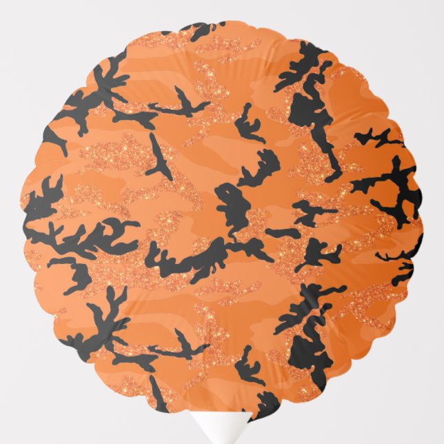 HOC Orange Glitter Halloween Edition Camo Balloon (Front)