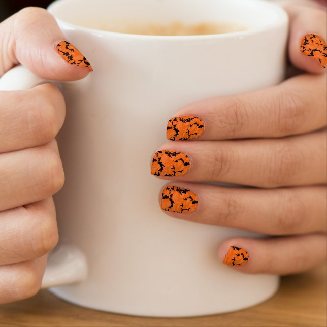 HOC Orange Glitter Halloween Edition Camo Minx Nail Art (Insitu - Mug)